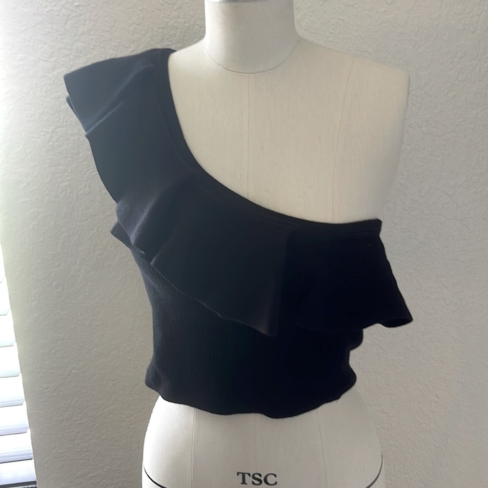 Express One Shoulder Sweater Crop Top